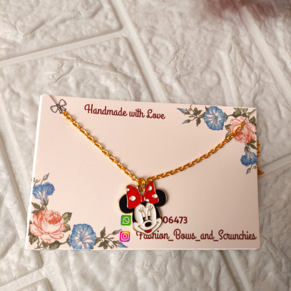 Minnie mouse charm necklace